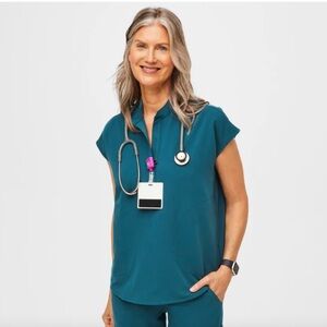 Figs Caribbean Blue Rafaela Scrub Top